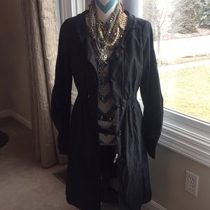 Diane Von Furstenburg Black Trench Coat. NWT